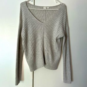 NWOT soft gray slouchy v-neck sweater